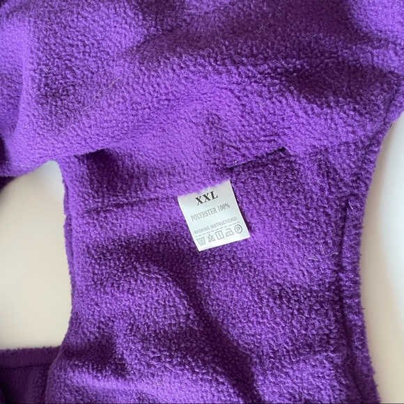 Fleece Lined Dog Jacket Black/Purple Size XXL - Picture 9 of 11